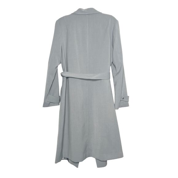 KENNETH COLE Trench Coat Belted Long Sleeve Shawl Collar Light Blue Size Large - Picture 5 of 10